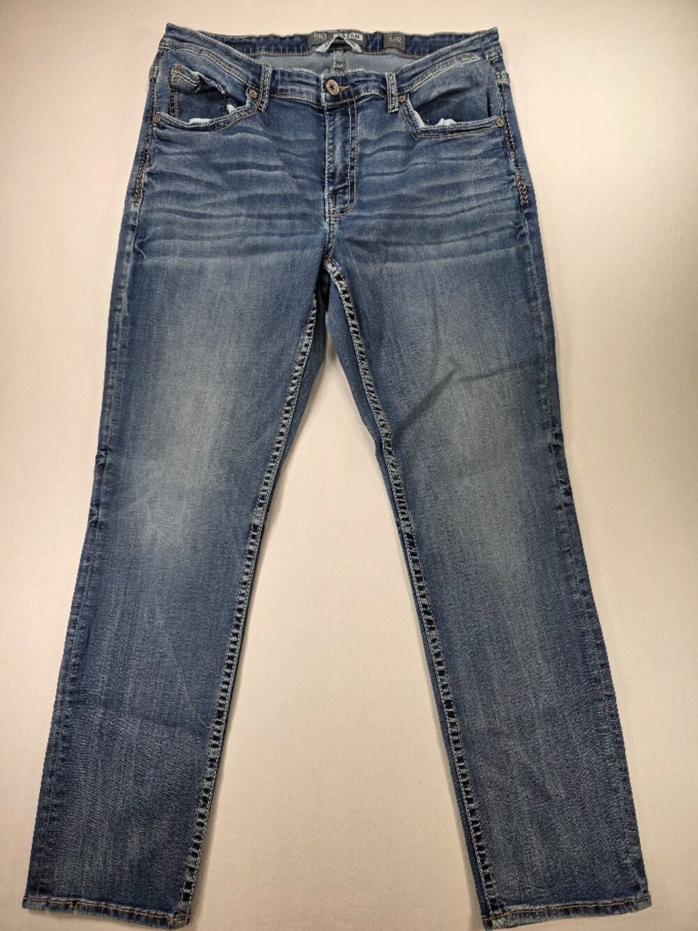 BKE Nolan Jeans Mens 36R (33x30) Blue Straight Leg Stretch Denim